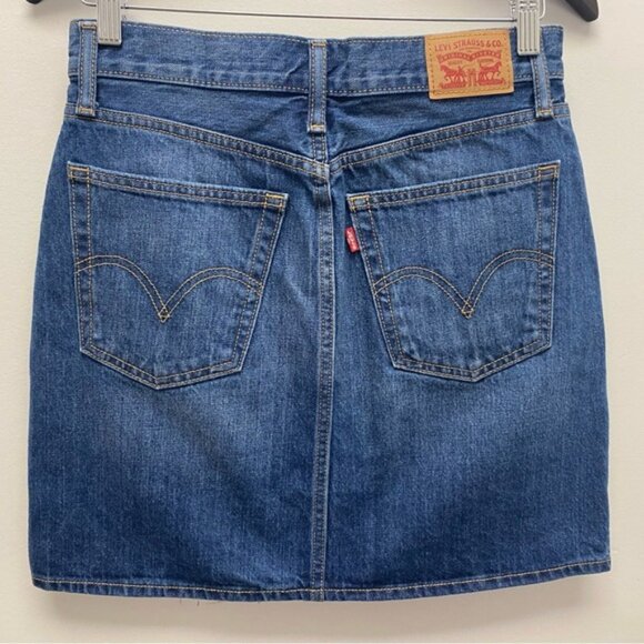 Levis Blue A-Line Mini Skirt Casual Size 26 - Picture 3 of 6
